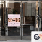 Blush Roze Script Logo Foto Make-up Studio Ramen Raamsticker (Kantoordeur)