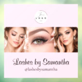 Blush Roze Script Logo Foto Make-up Studio Ramen Raamsticker (Vel 3)