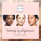 Blush Roze Script Logo Foto Make-upstudio Raamsticker (Vel 2)