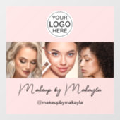 Blush Roze Script Logo Foto Make-upstudio Raamsticker (Vel)