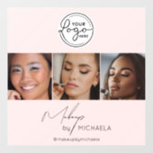 Blush Roze Script Logo Foto Make-upstudio  Raamsticker (Vel)