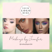 Blush Roze Script Logo Foto Make-upstudio Raamsticker (Vel 3)