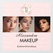 Blush Roze Script Logo Foto Make-upstudio Raamsticker (Vel)