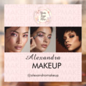 Blush Roze Script Logo Foto Make-upstudio Raamsticker (Vel 2)