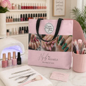 Blush Roze Script Logo Foto Nagelstudio Draagtas