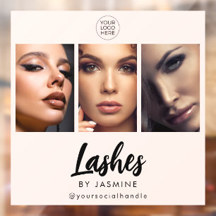 Blush Roze Script Logo Foto Wimper Artiest Raamsticker