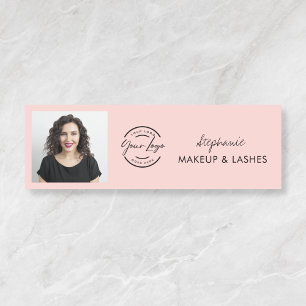 Blush Roze Script Logo Foto Wimpers Naamplaatje