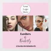 Blush Roze Script Logo Foto Wimperstudio Raamsticker (Vel)