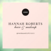 Blush Roze Script Logo Haar Make-up Studio Raamsticker (Vel 3)