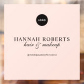 Blush Roze Script Logo Haar Make-up Studio Raamsticker (Vel 2)