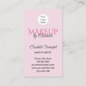 Blush Roze Script Logo QR Code Foto Make-up Visitekaartje (Achterkant)