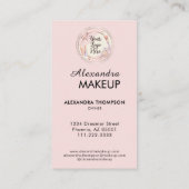 Blush Roze Script Logo QR Code Foto Make-up Visitekaartje (Achterkant)