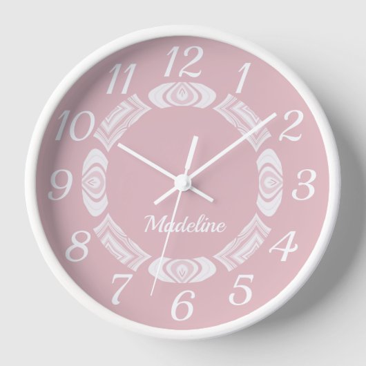Blush roze script monogram meisjesnaam (Voorkant)