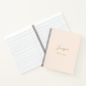 Blush Roze Script Name Modern Minimum Notitieboek (Binnen)
