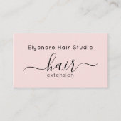 Blush Roze Script QR Code Haarverlenging Visitekaartje (Voorkant)