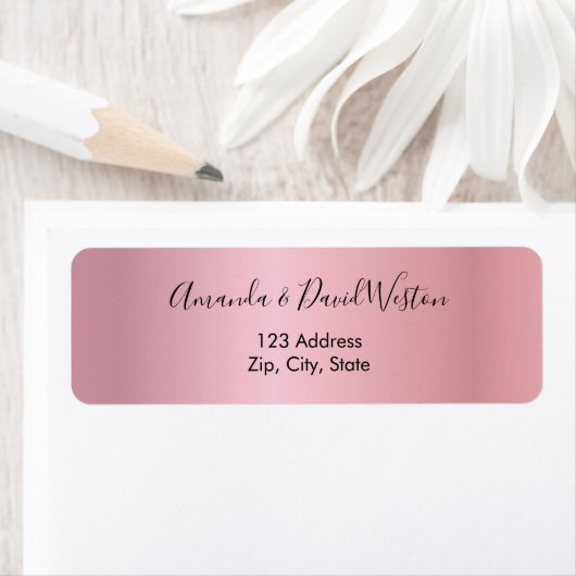 Blush roze script retouradres etiket (Insitu)
