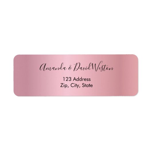 Blush roze script retouradres etiket (Voorkant)