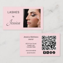 Blush Roze Script Sociaal Icoon QR Code Foto Wimpe