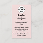 Blush Roze Script Sociale Icon QR Code Foto Wimper Visitekaartje (Achterkant)