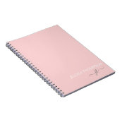 Blush Roze Simple Script Girly Monogram Name Notitieboek (Rechterzijde)