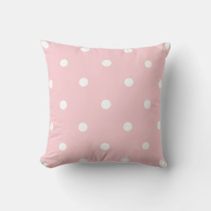 Blush roze Sjabloon White poka Dots Trend Color Kussen