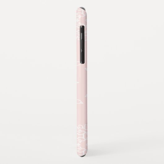 Blush Roze Sneeuwvlokken Kerstvakantie Monogram Case-Mate iPhone Case (Achterkant/links)