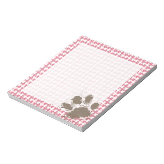 Blush Roze sound-and-and; Paw Print Notitieblok (Gedraaid)