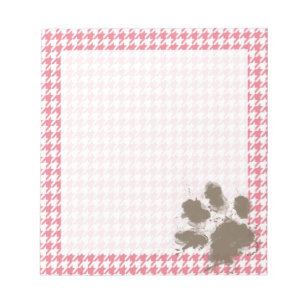 Blush Roze sound-and-and; Paw Print Notitieblok