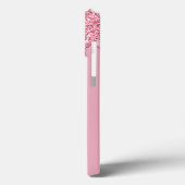 Blush roze sparkle Glam Glitter Drift Monogram Case-Mate iPhone Case (Achterkant / Links)