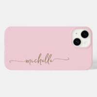 Blush Roze Stijlvol Meisje Minimal Goud Naam Scrip