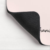 Blush Roze Stijlvol Script Gepersonaliseerd Monogr Muismat (Hoek)