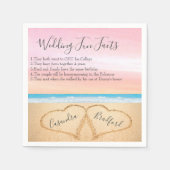 Blush Roze Strand Bruiloft 2 Harten Zand Leuke Fei Servet (Voorkant)