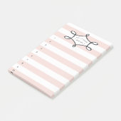 Blush roze streep op maat van lijst post-it® notes (Schuin)