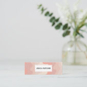 Blush roze strepen Minimale QR-code Vet Mini Visitekaartje (Staand voorkant)