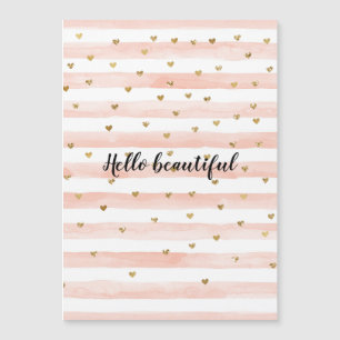 Blush roze stripes Gold Hearts