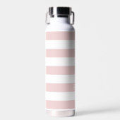 Blush roze stripes met naam of monogram set waterfles (Voorkant)