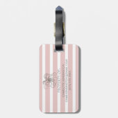 Blush roze stripes Nautical Octopus Bagagelabel (Achterkant verticaal)