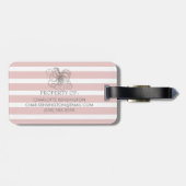 Blush roze stripes Nautical Octopus Bagagelabel (Achterkant horizontaal)