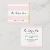 Blush Roze stripes Visitekaartje winkel (Voorkant / Achterkant)