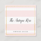 Blush Roze stripes Visitekaartje winkel (Voorkant)