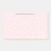 Blush roze Tegel Patroon met grijze Script-naam Post-it® Notes (Voorkant)