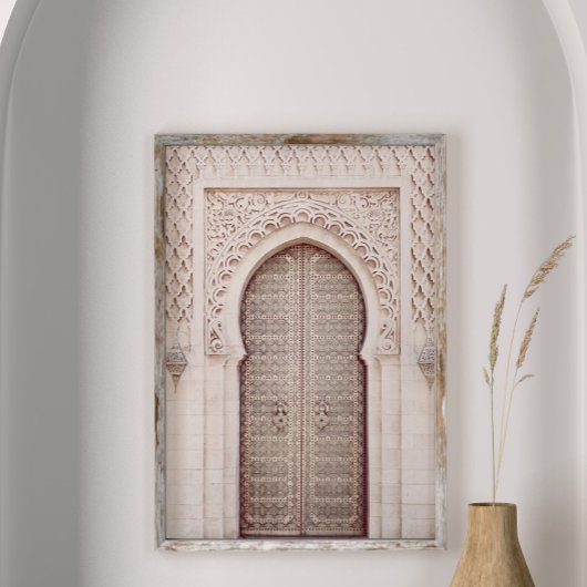 Blush Roze Terracotta Marokkaanse deur Poster