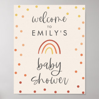 Blush Roze Terracotta Rainbow Welkomstteken Poster