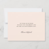 Blush roze trouwelegant script bedankkaart (Achterkant)