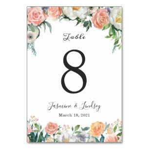 Blush Roze Tuin Rozen en pioenen Floral Wedding Kaart