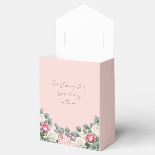 Blush Roze Tuin Rozen Vrijgezellenfeest Bedankdoosjes (Geopend)