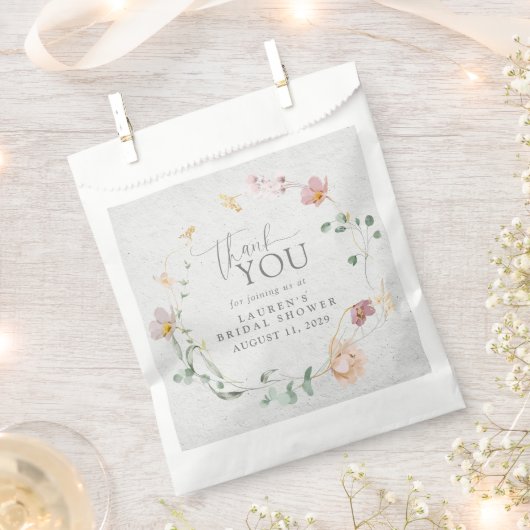 Blush Roze tuinbloemen Vrijgezellenfeest Bedankzakje (Geknipt)