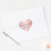 Blush roze verf streken hart sticker (Envelop)