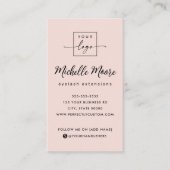 Blush roze verticale logo visitekaartje (Voorkant)