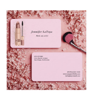 Blush Roze Visagist Visitekaartje